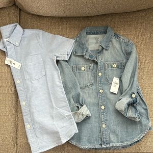 NWT! TWO Gap button down shirts for boys